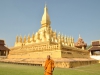 Die Pha That Luang, eine große buddhistische Stupa, wurde im 16. Jahrhundert erbaut Die Pha That Luang, eine große buddhistische Stupa, wurde im 16. Jahrhundert erbaut